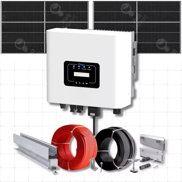 Kit Complet Sistem Fotovoltaic 5 KW DEYE Trifazic ON Grid (fara montaj)