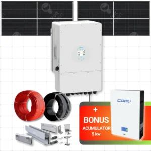 Pachet Sistem centrala fotovoltaica 3 KW Trifazic DEYE + 1 Acumulator 5kw (bonus)