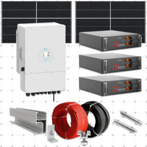 Sistem Fotovoltaic 12KW cu invertor Trifazat DEYE cu stocare LiFePo4 15kw