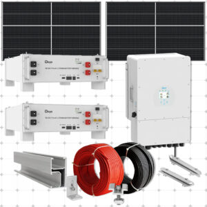 Sistem Fotovoltaic 12KW cu invertor Trifazat DEYE cu stocare LiFePo4 DEYE 10kw